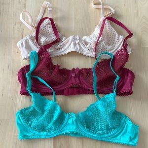 Timpa bra set of 3, size 34A